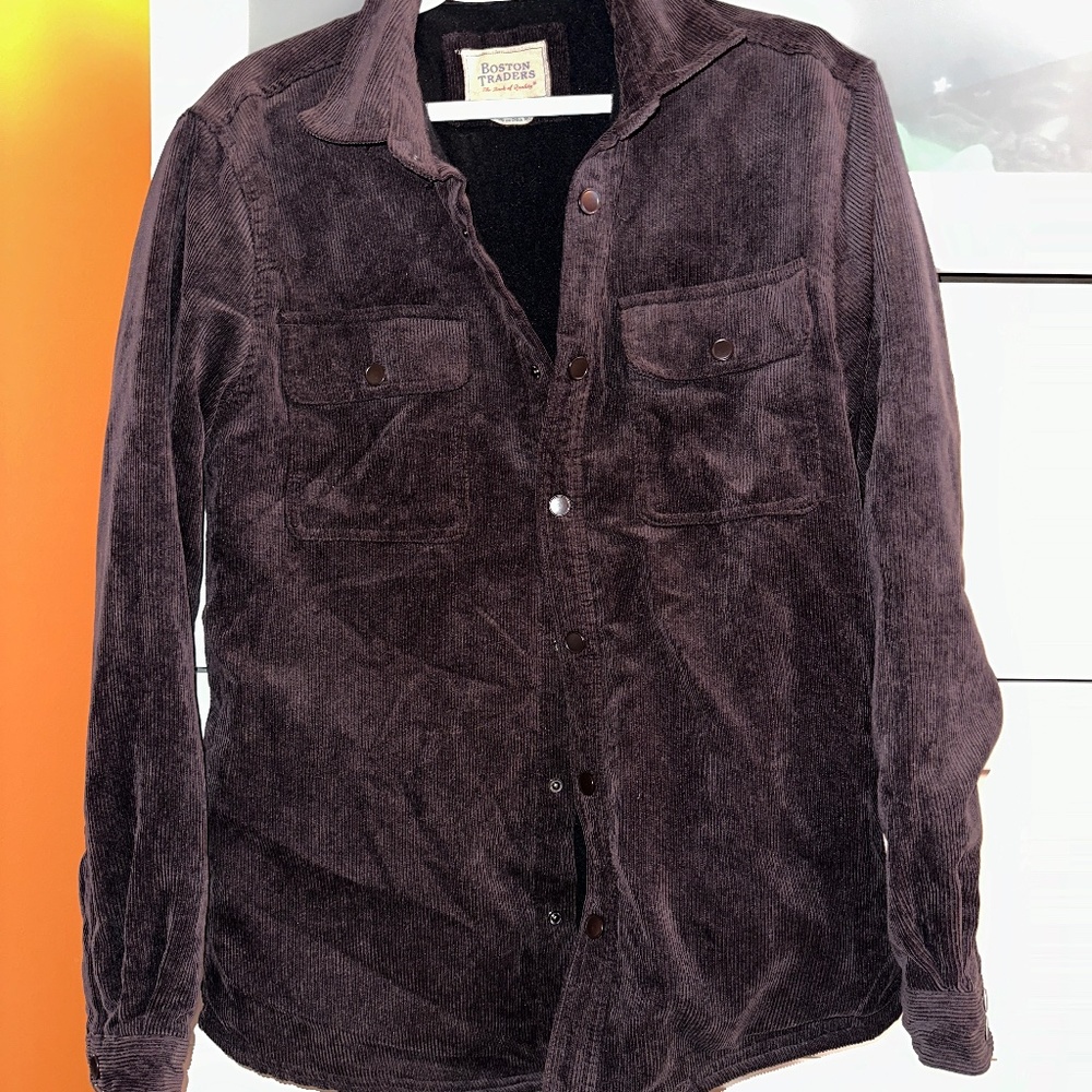 Boston Traders Brown Corduroy Fleece Lined Shacket